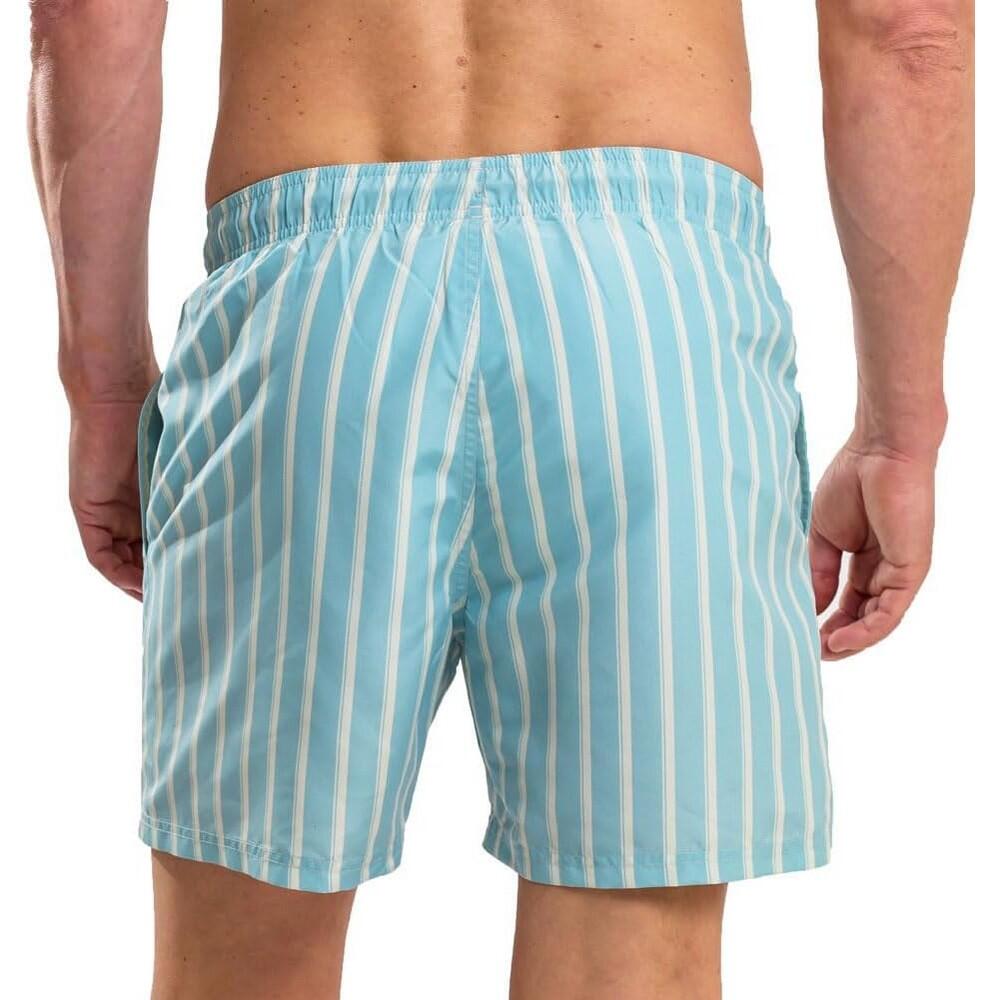 Mens Stripe Swim Shorts (Light Blue) 3/4