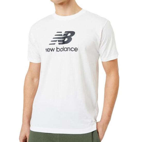 T-shirt Blanc Homme New Balance Stacked Logo
