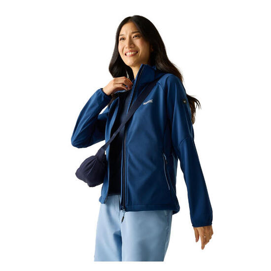 Veste Softshell À Capuche Amovible BOURDA Femme (Bleu)