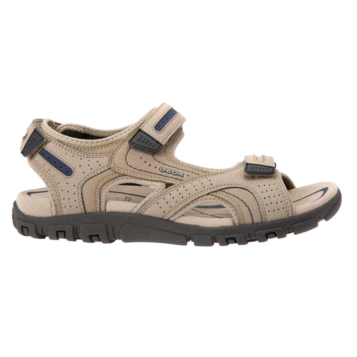 Sandalen "Strada", Nubukimitat Herren Sand/Marine 2/4