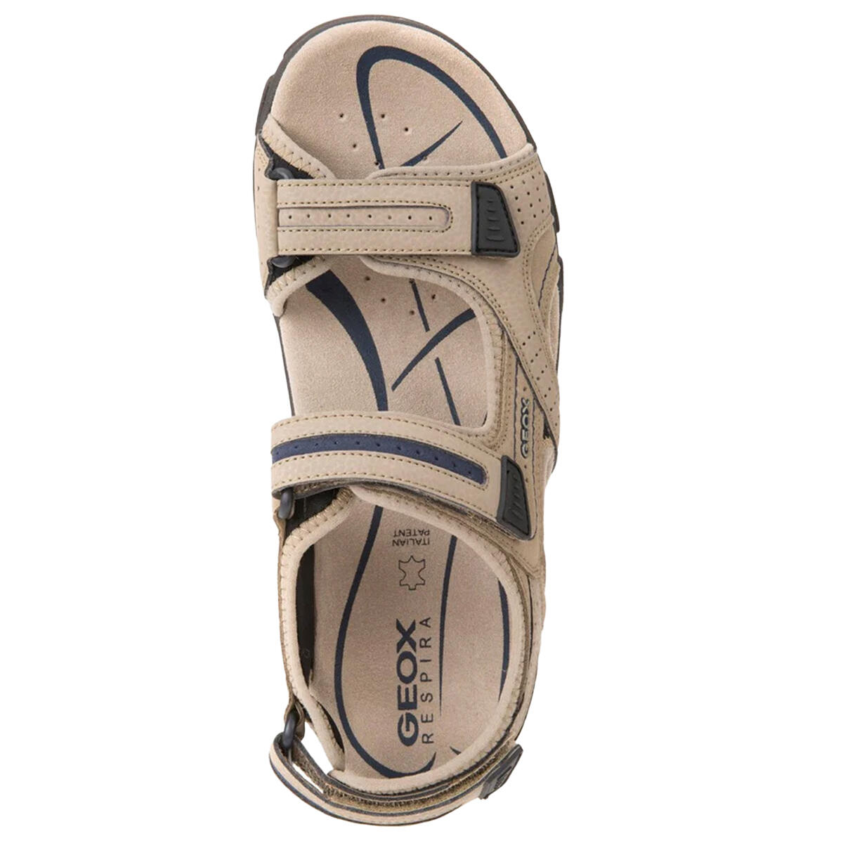 Sandalen "Strada", Nubukimitat Herren Sand/Marine 4/4