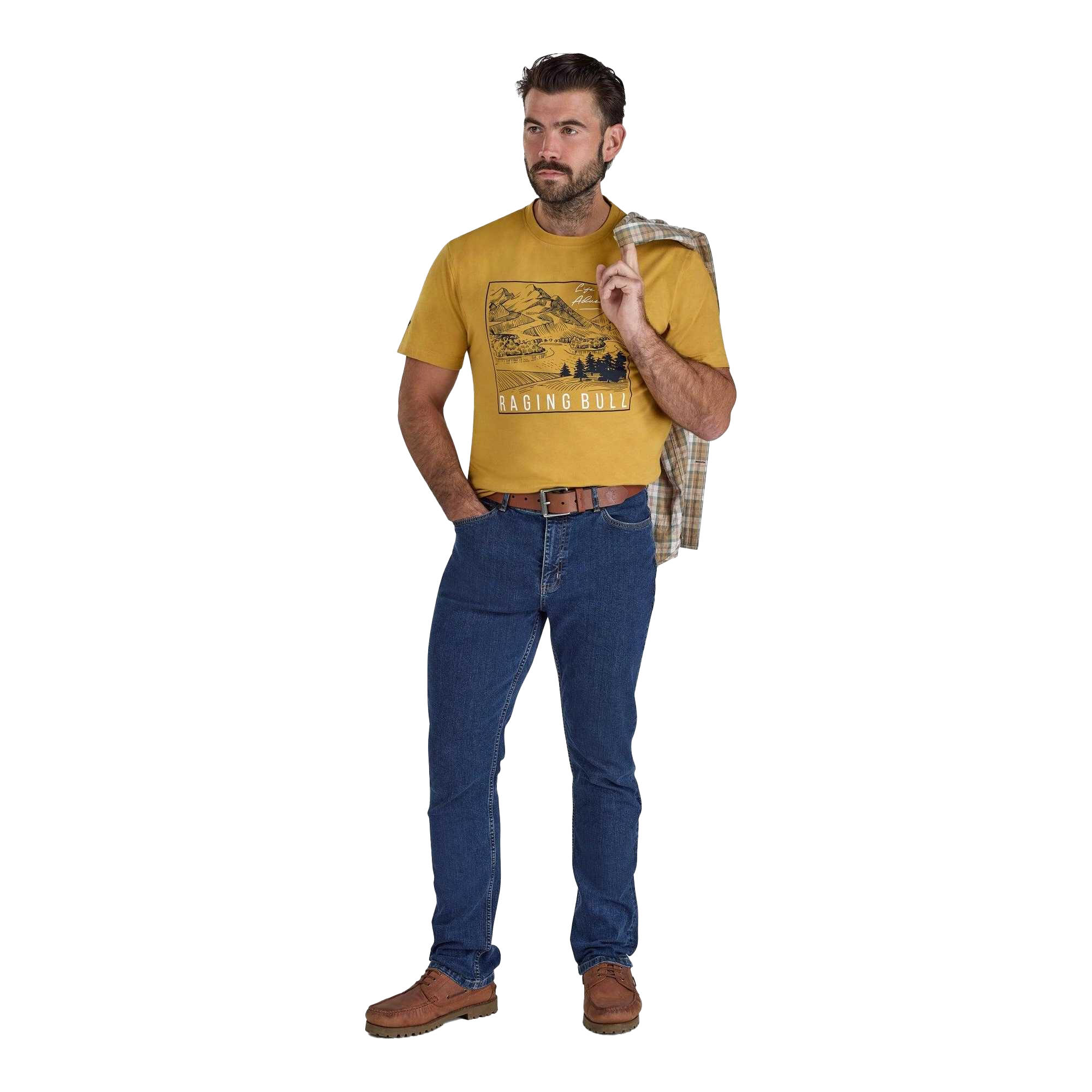 "Life Is An Adventure" TShirt für Herren Senf 4/4