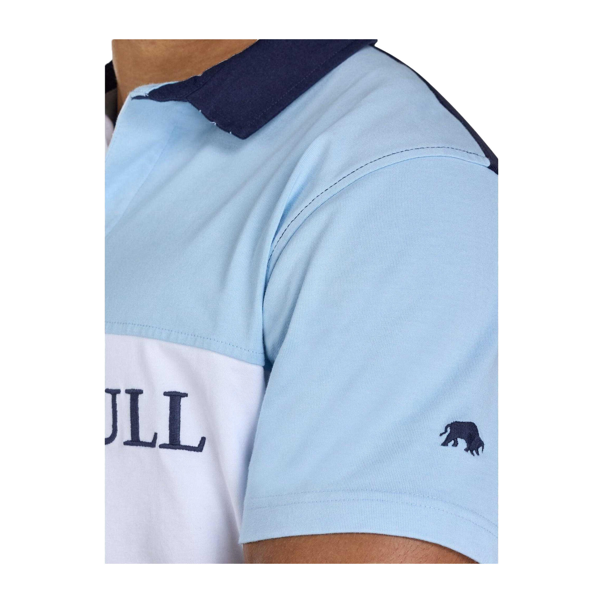 Maglietta Polo Rugby Piqué Pannello Taglia E Cuci Uomo Raging Bull Blu Navy 3/4