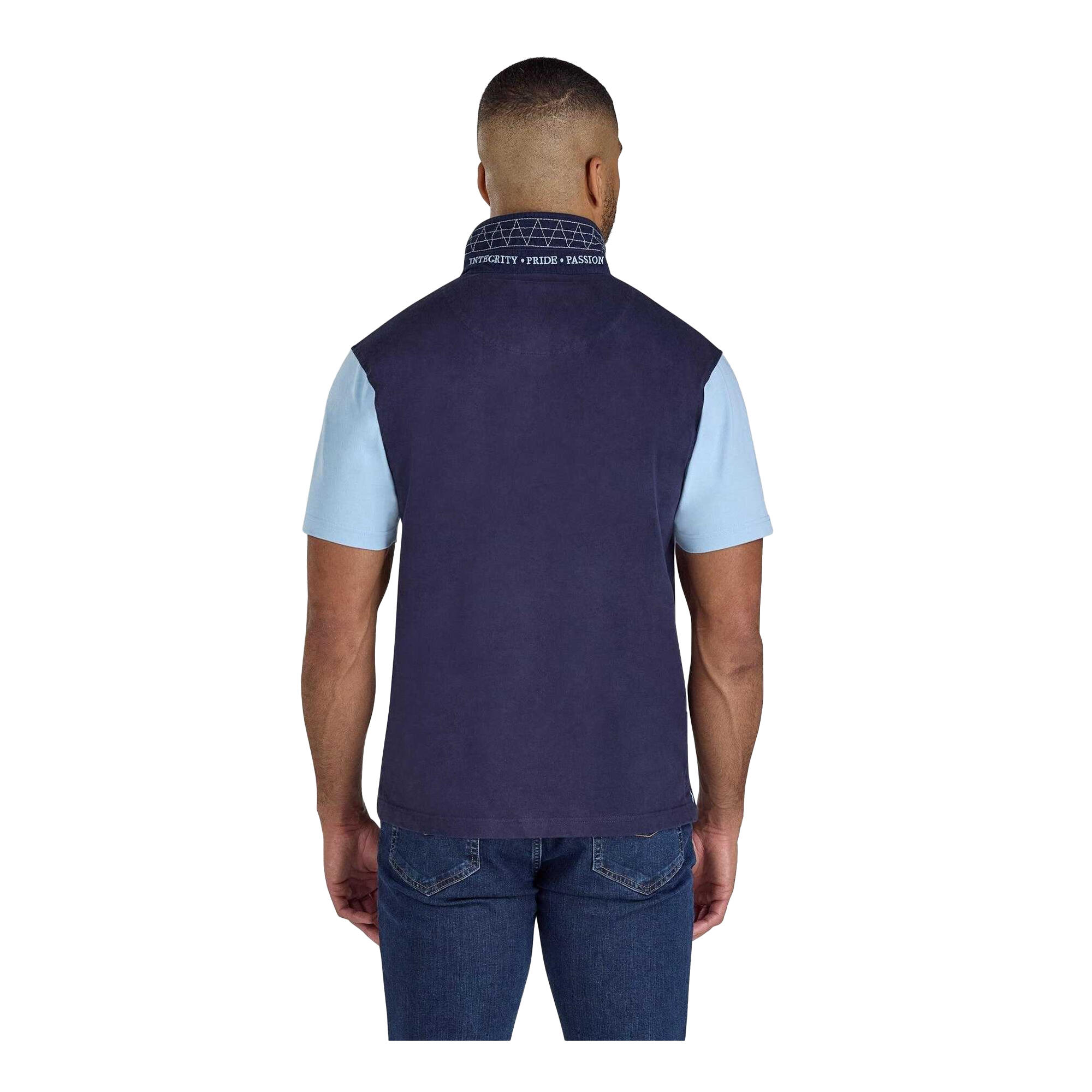Maglietta Polo Rugby Piqué Pannello Taglia E Cuci Uomo Raging Bull Blu Navy 2/4
