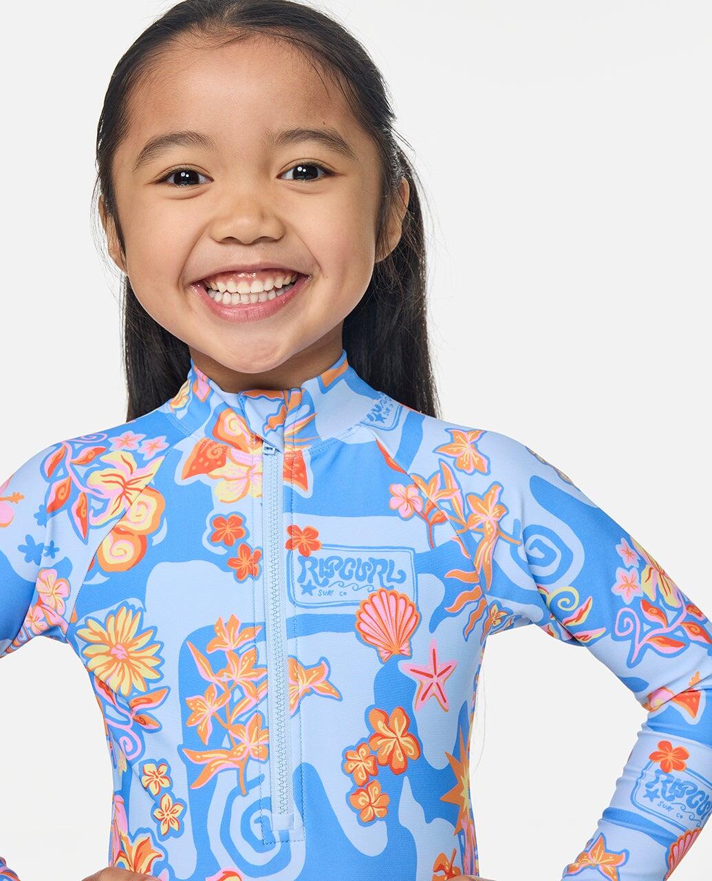 Costume intero bambina Surf Magic manica lunga 4/4