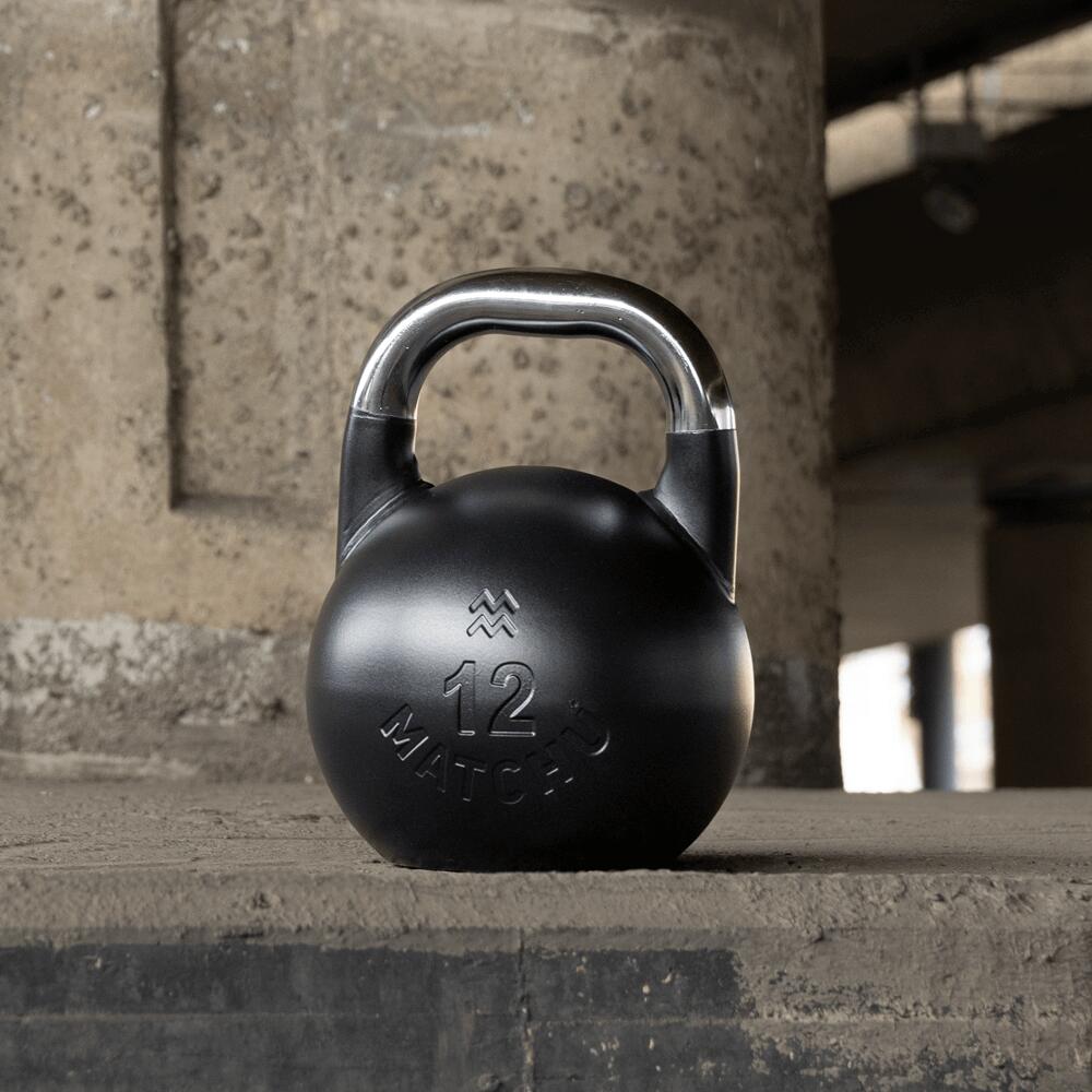 Kettlebell de compétition 12 kg en acier - Noir - 28 cm - Ø 21 cm - Acier 2/7