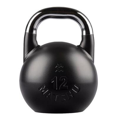 Competition kettlebell 12 kg staal - zwart - 28cm - ø 21cm - staal