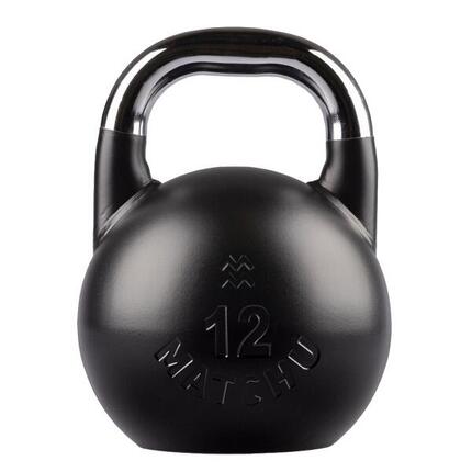 Kettlebell de compétition 12 kg en acier - Noir - 28 cm - Ø 21 cm - Acier