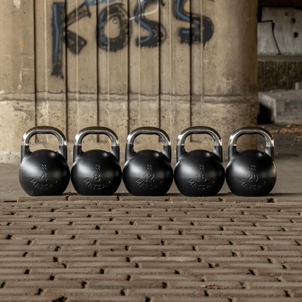 Kettlebell de compétition 4 kg en acier - Noir - 28 cm - Ø 21 cm - Acier 4/7