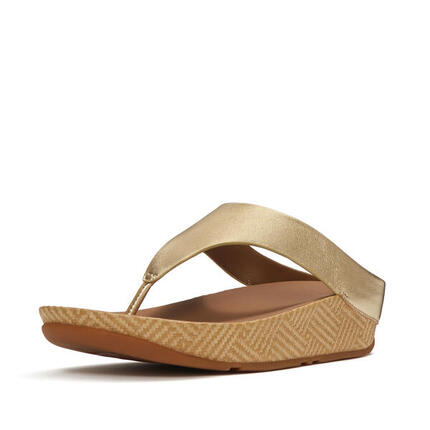 FITFLOP FitFlop Lulu Lux Graphic-Weave Leather Toe-Post Sandals PLATINO 36