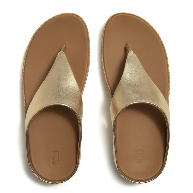 FITFLOP FitFlop Lulu Lux Graphic-Weave Leather Toe-Post Sandals  PLATINO 40