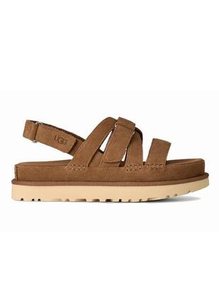 Platte sandalen dames ugg w goldenstar gleam bruin