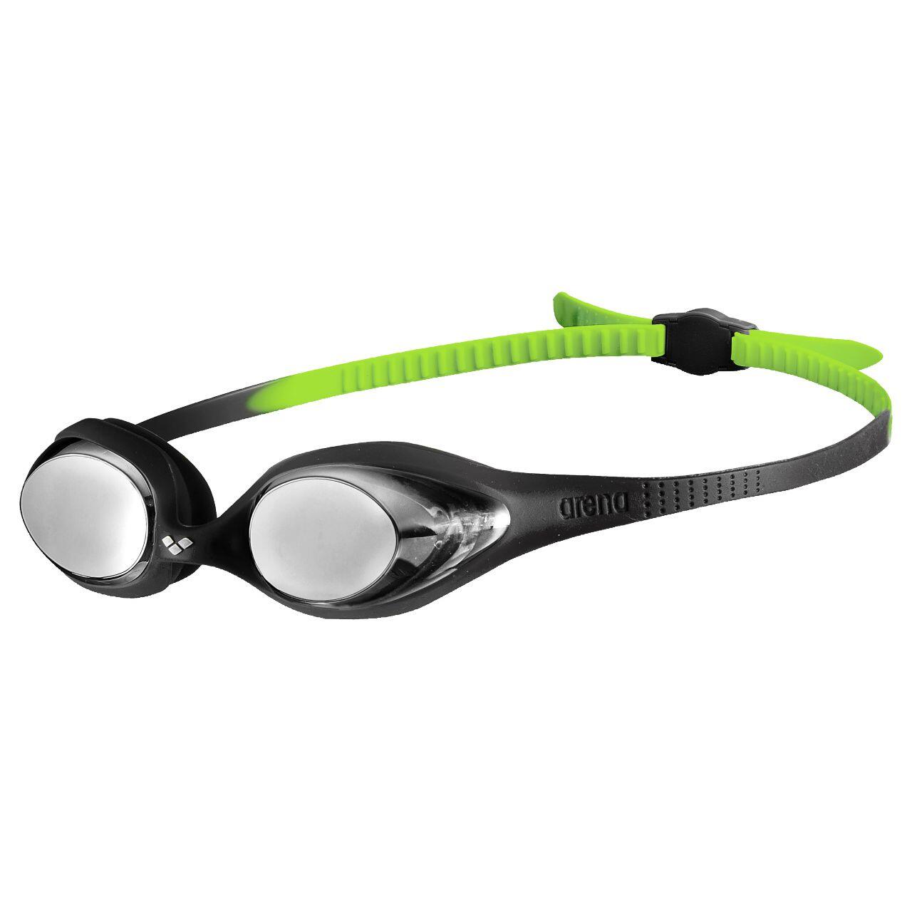 Arena Spider Junior Mirrored Goggles Black/Green 1/3