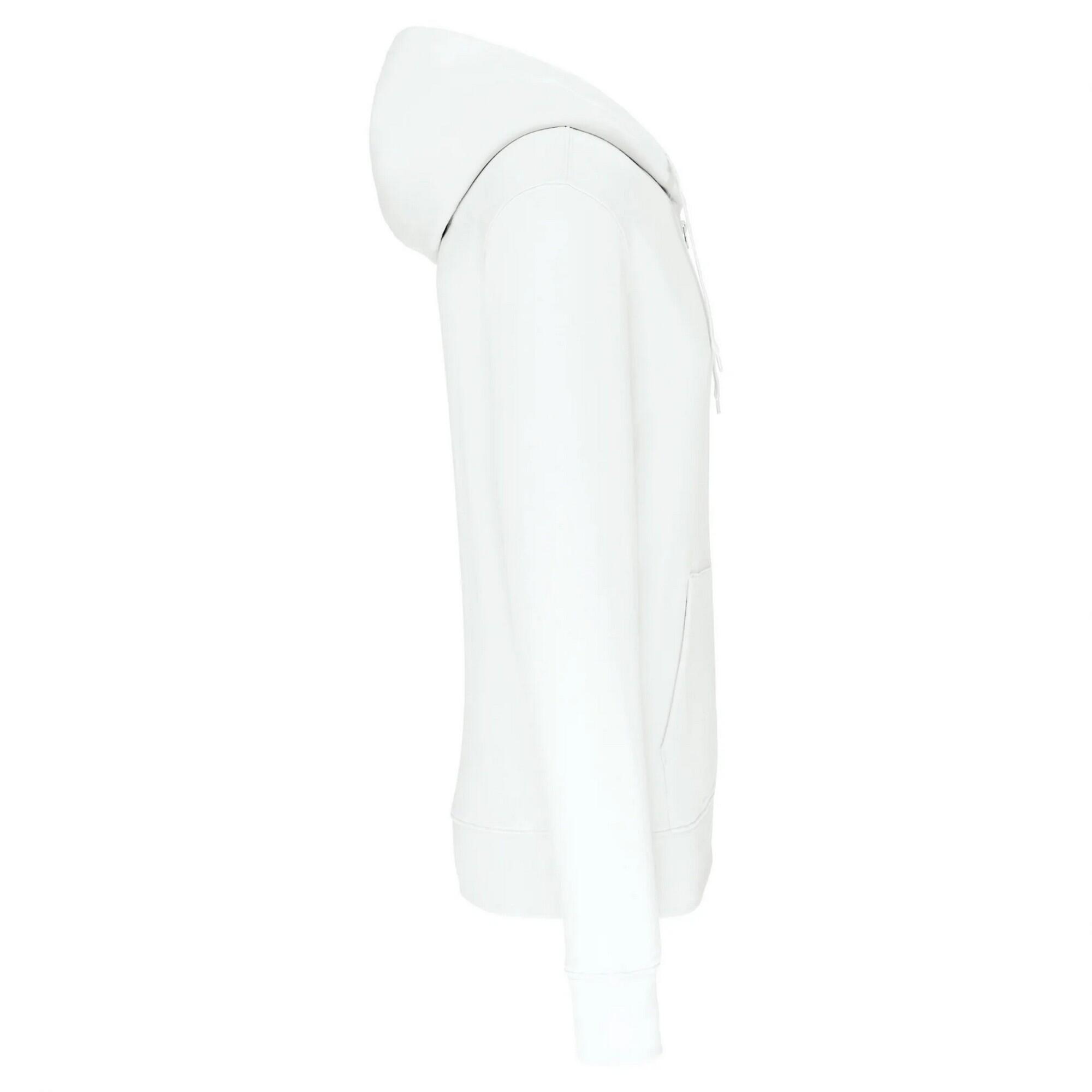 Felpa Con Cappuccio E Zip Intera Uomo Kariban Bianco 3/3