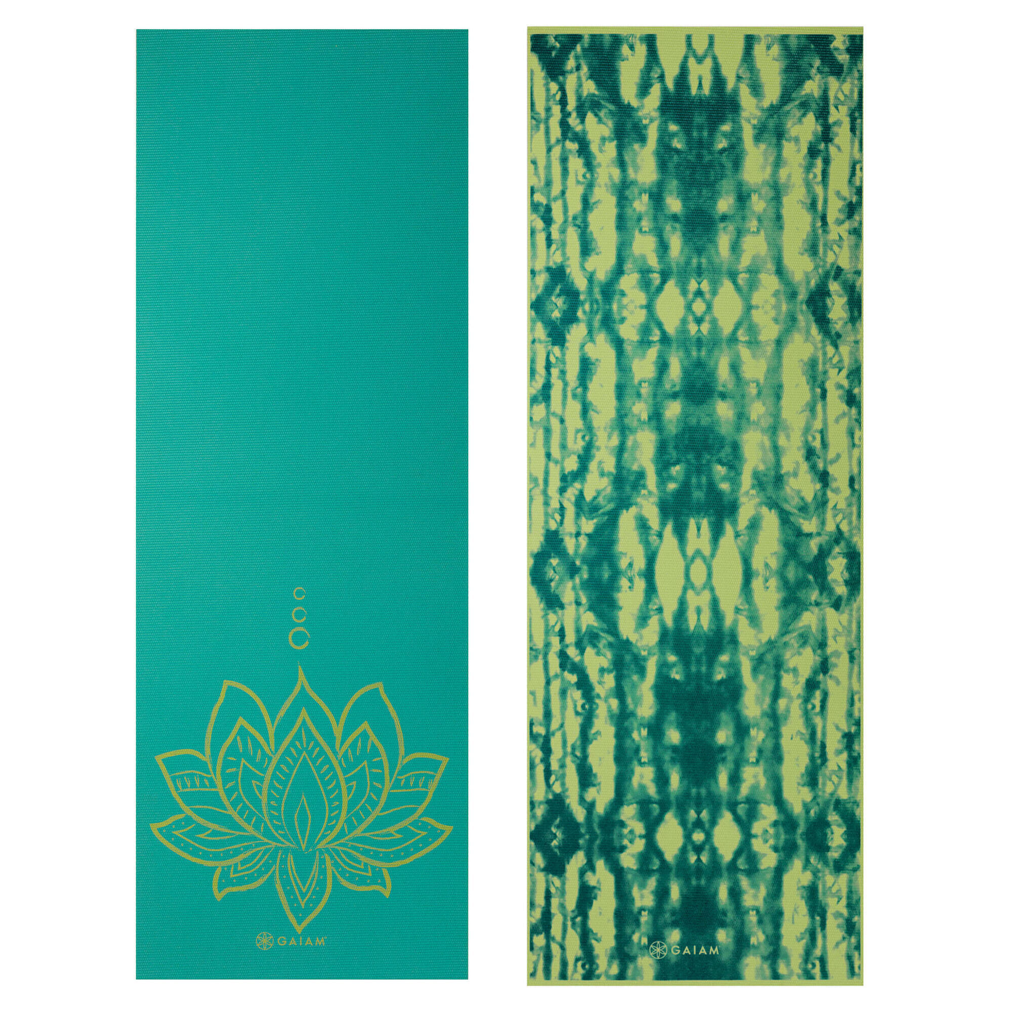 GAIAM Gaiam Turquoise Premium Reversible Lotus Yoga Mat 6mm