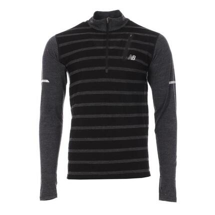 New Balance Herren Sweatshirt 1/2 Zip Schwarz/Grau MT63206
