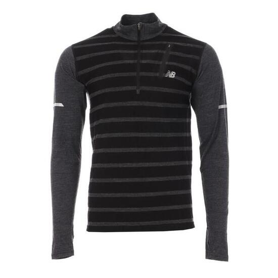 New Balance Herren Sweatshirt 1/2 Zip Schwarz/Grau MT63206