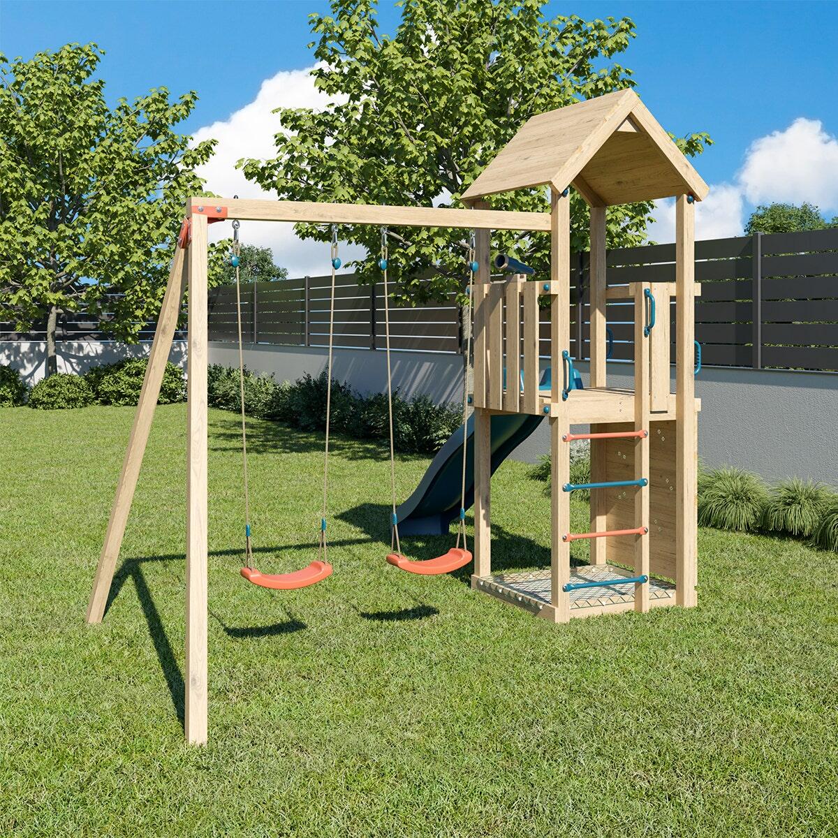 Aire de jeux en bois SMART XPLORER 2 TRIGANO - 7 enfants 4/6