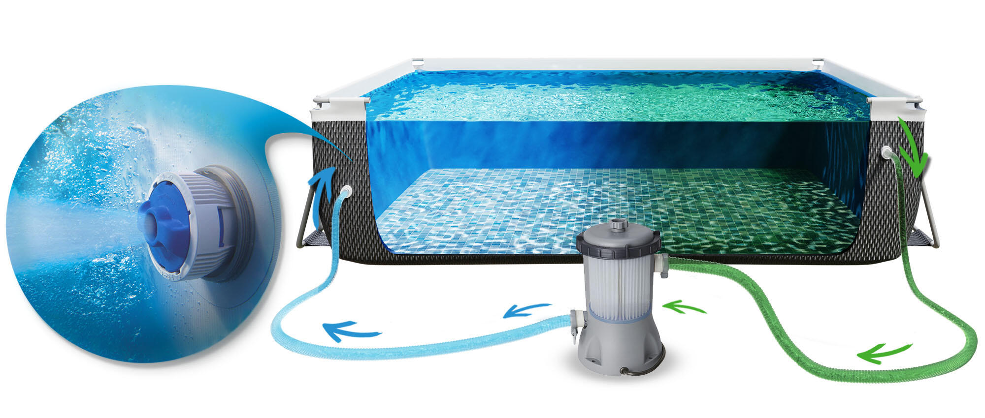 Erwachsene Schwimmen Pool - Power Steel Rechteckig 549 x 274 x 122 cm grau 4/7