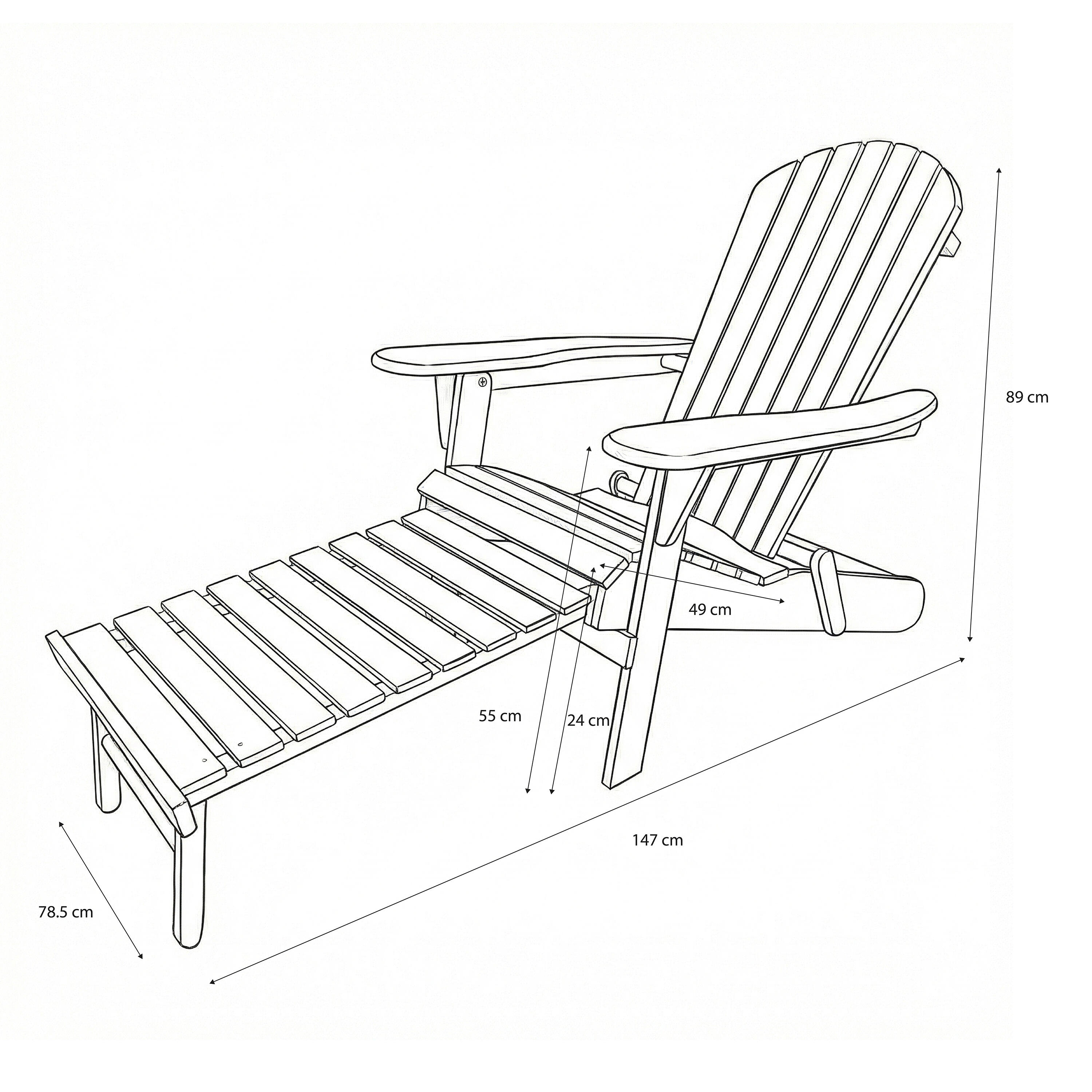 Sedia da campeggio Adirondack, Alexa, legno, marrone 3/7