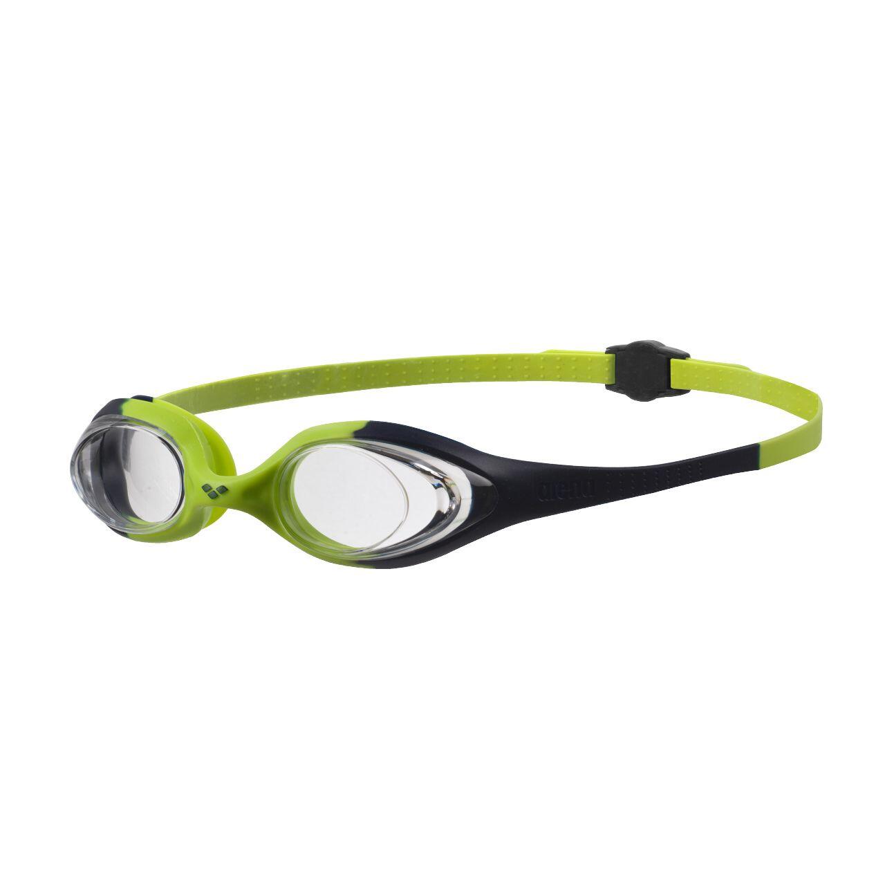 Arena Spider Junior Goggles - Navy / Clear / Green 1/3