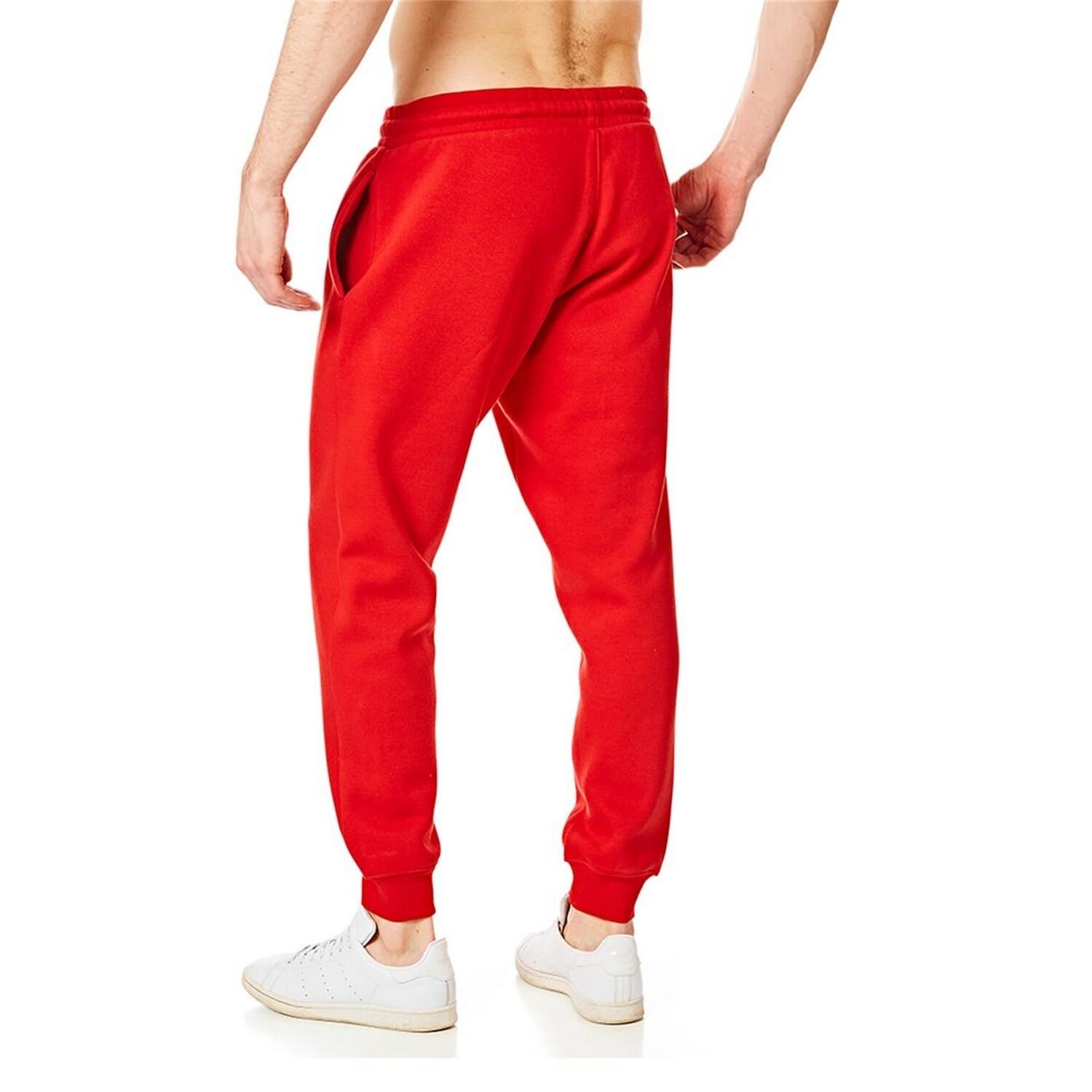 Mens Jogging Bottoms (Red) 3/4