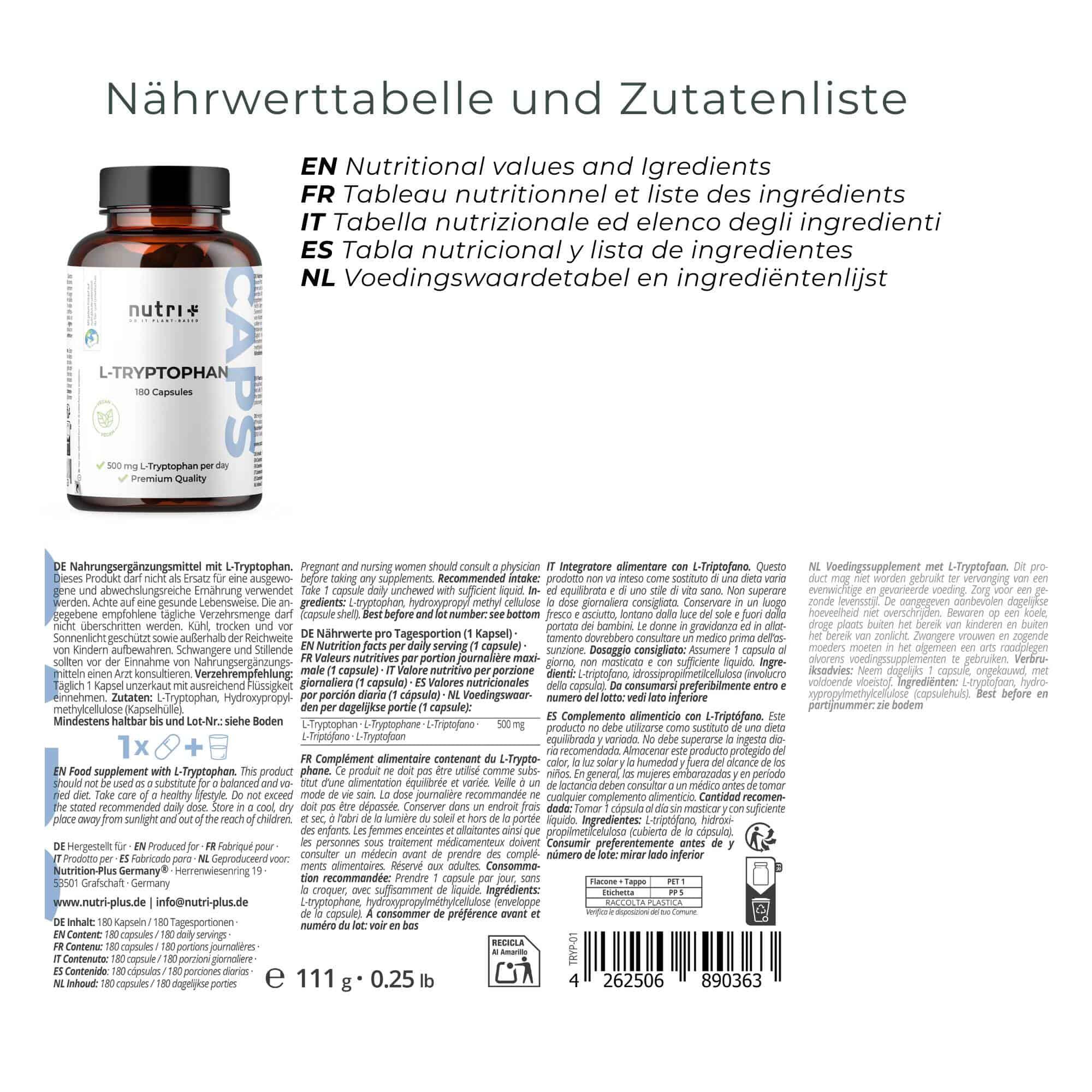 L-Tryptophan 180 Kapseln 5/5