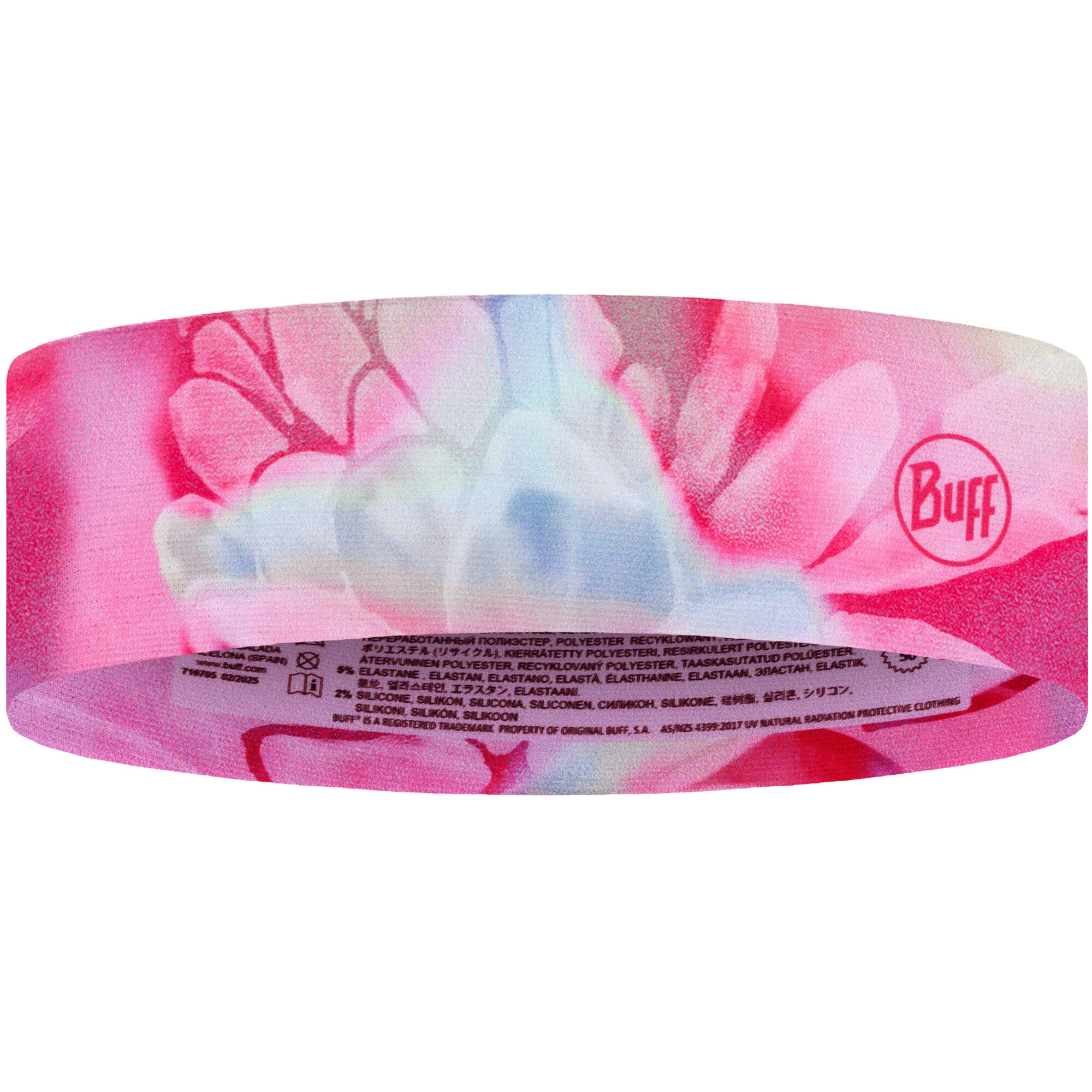 Opaska na głowę Buff Coolnet UV+ Headband Slim - esmerald fluor fuchsia 3/5