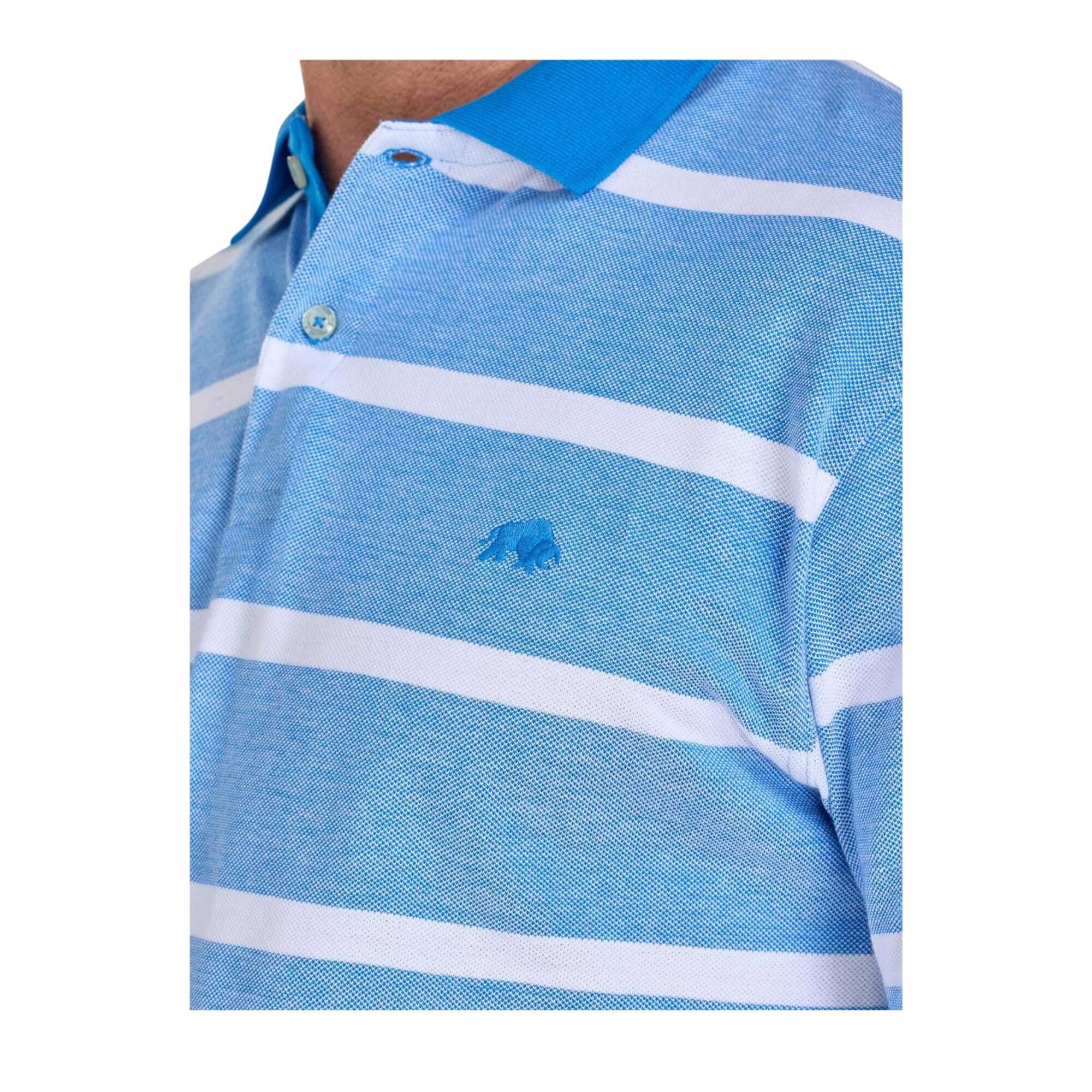 Polo Motif/style À Rayures Homme (Bleu Électrique) 3/4