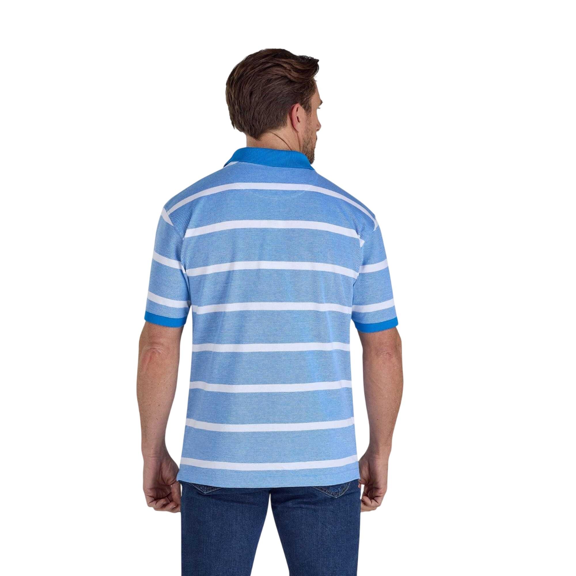 Polo Motif/style À Rayures Homme (Bleu Électrique) 2/4