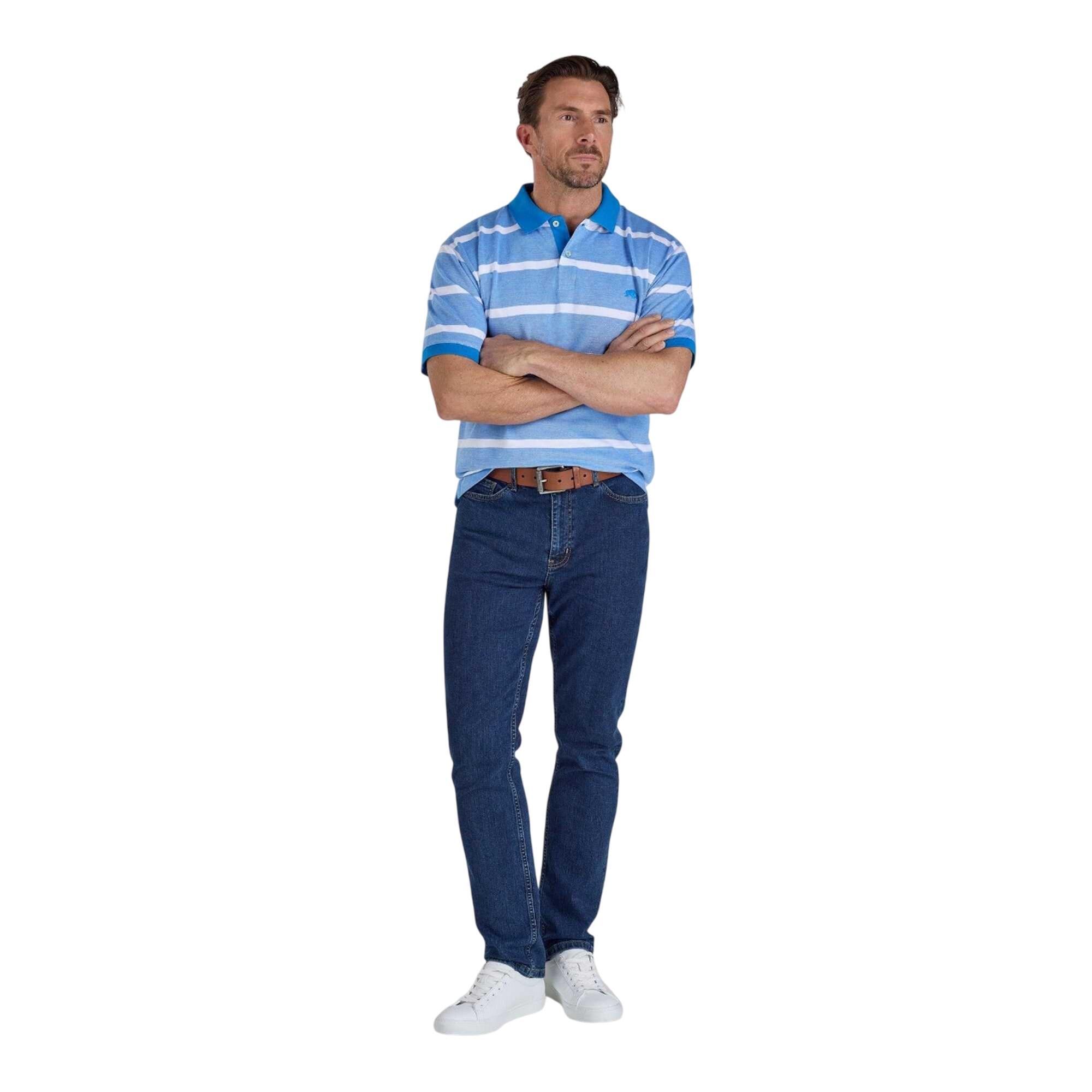 Polo Motif/style À Rayures Homme (Bleu Électrique) 4/4