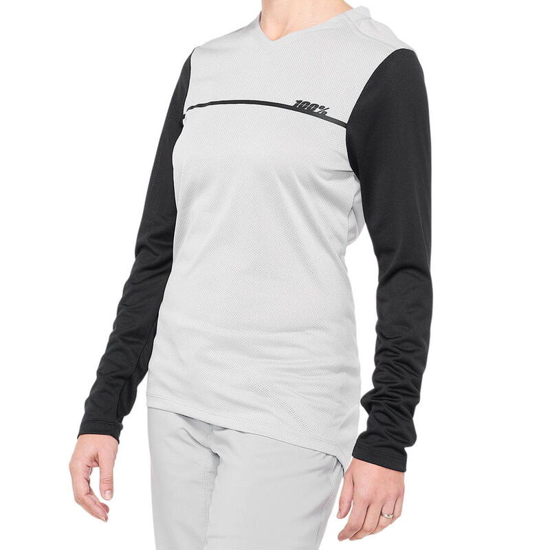 Maillot de manga larga Ridecamp Mujer - Gris/Negro