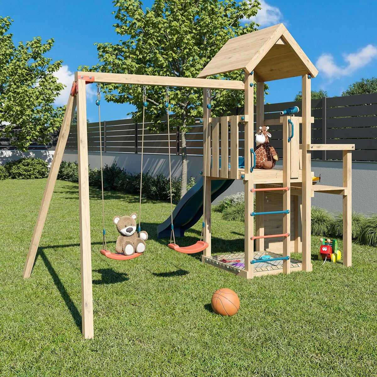 Aire de jeux en bois ULTRA XPLORER TRIGANO 2- 8 enfants 4/6