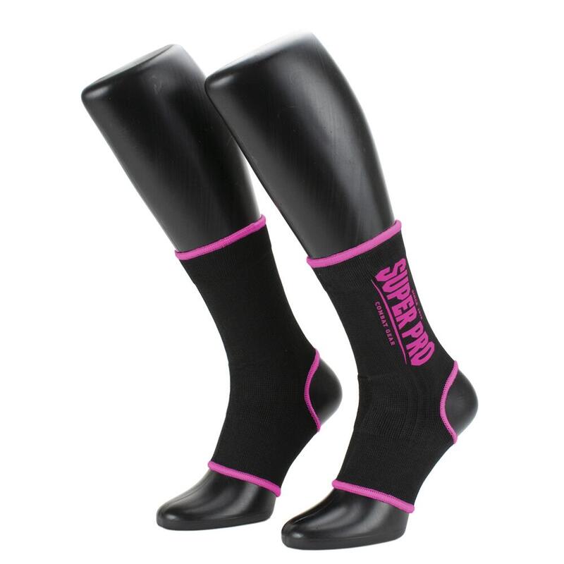 Super Pro Combat Gear Enkelkousjes Zwart/Roze Small
