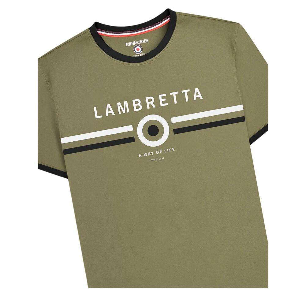 TShirt RingerStil für Herren Khaki 3/4