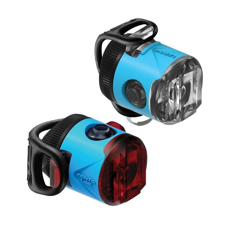 Iluminación bicicleta luces recargables USB Lezyne Femto, azul