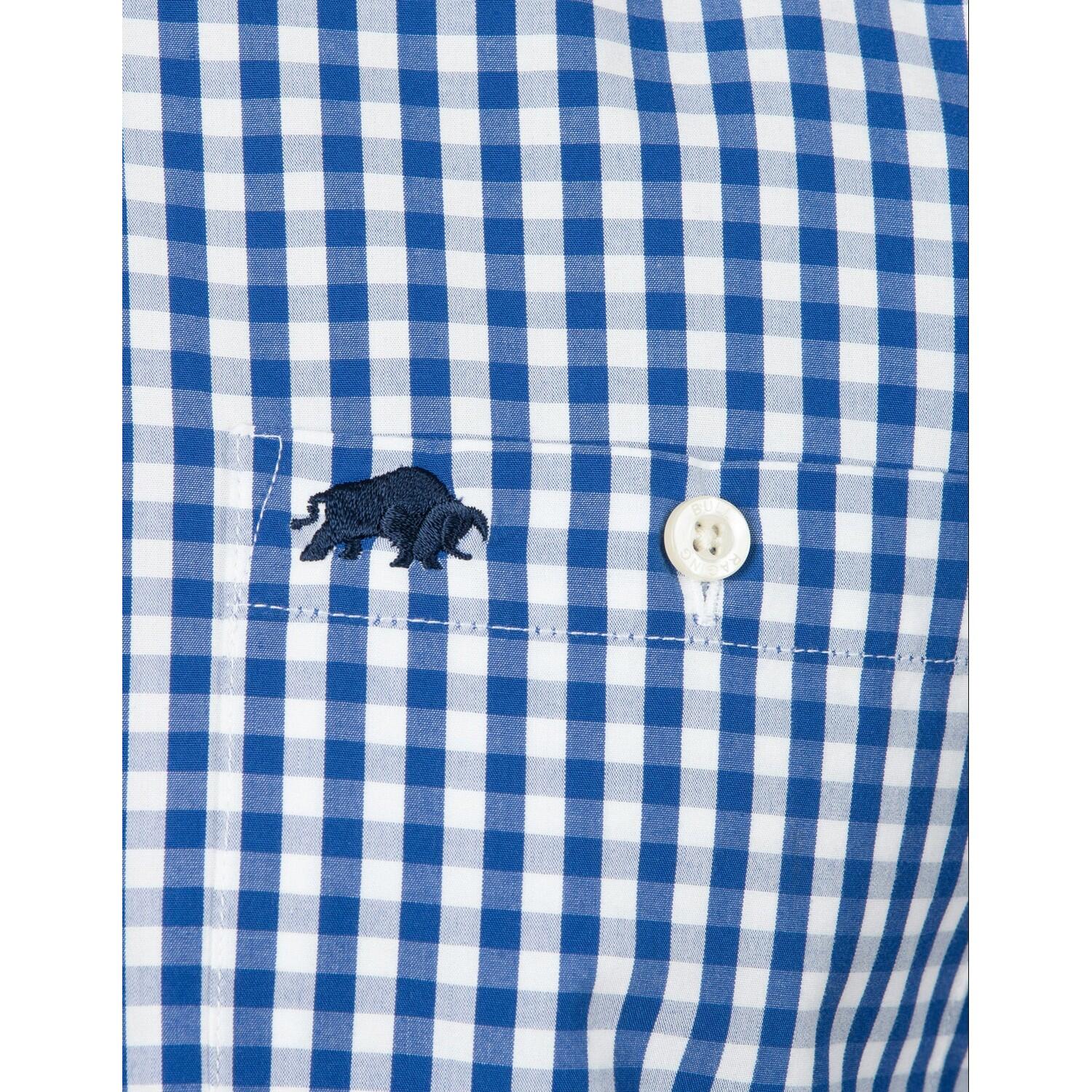 Mens Gingham Classic LongSleeved Shirt (Navy) 2/3