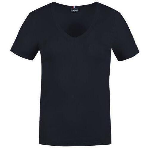 Dames-T-shirt Le Coq Sportif terre battue col v