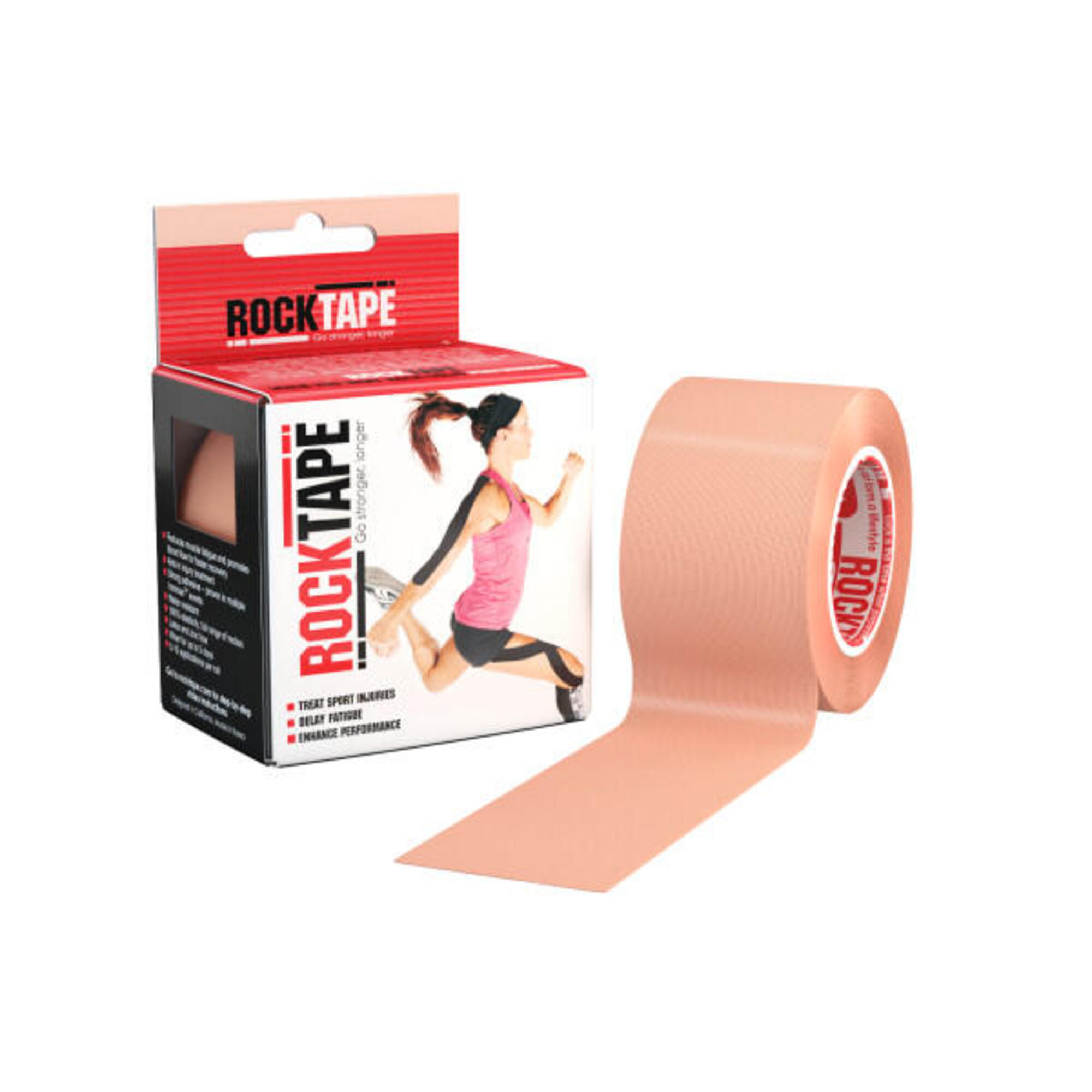 Rocktape - Bande De Kinésiologie Rocktape - H2o (5cm X 5m) Pour Athlètes - Noir - Bande De Kinésiologie - Beige - 5 M - Decathlon