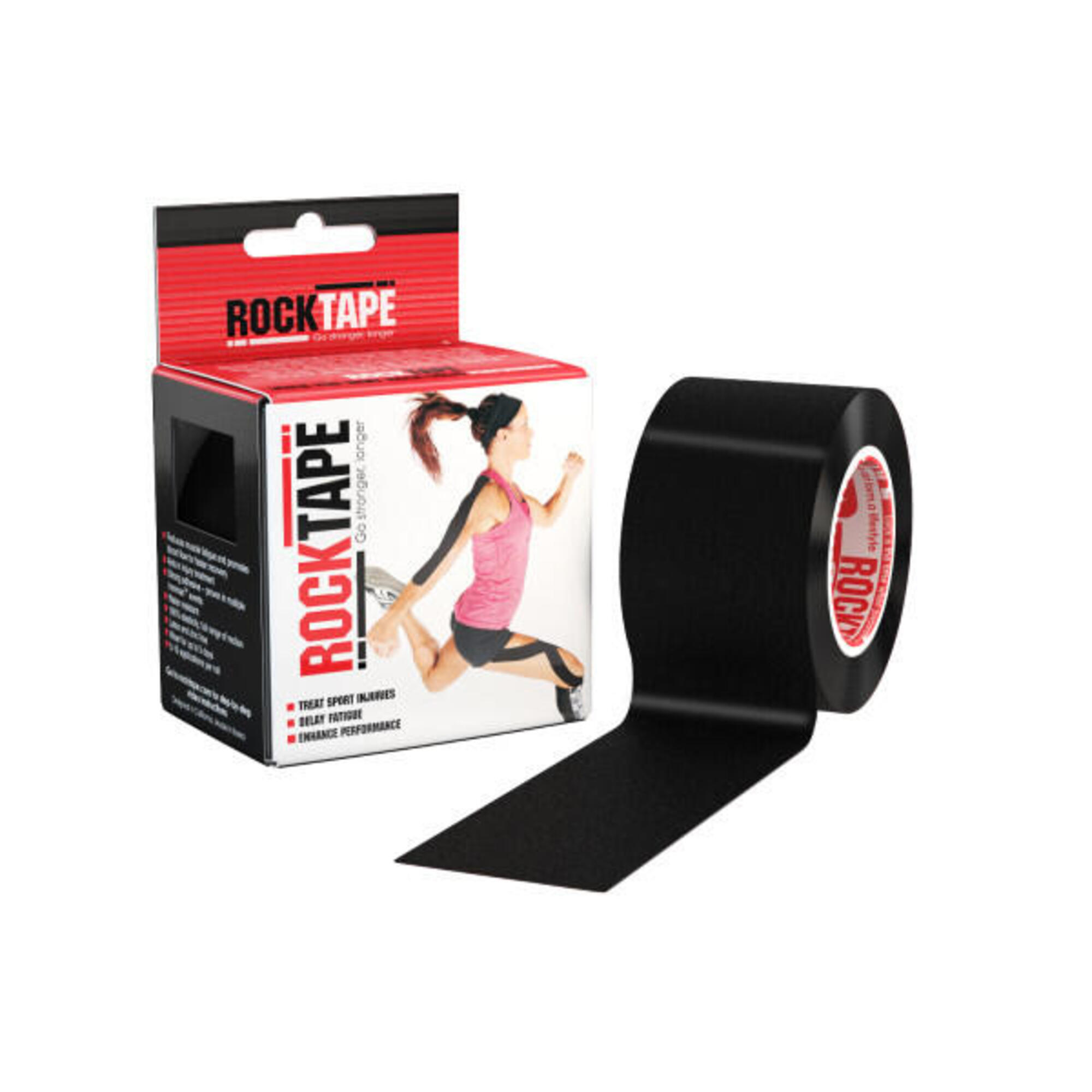 Rocktape - Bande De Kinésiologie Rocktape - H2o (5cm X 5m) Pour Athlètes - Noir - Bande De Kinésiologie - Noir - 5 M - Decathlon