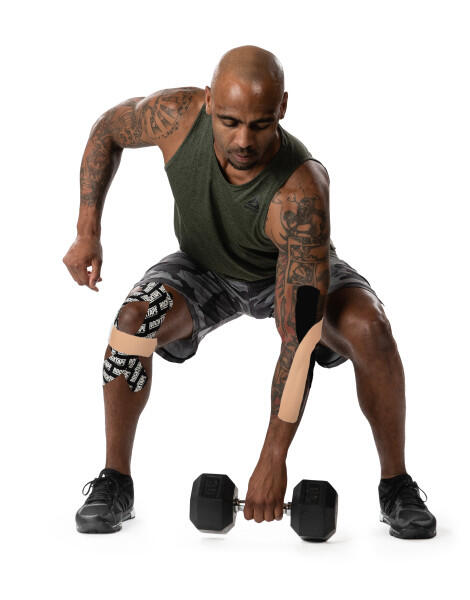 Banda kinesiologica RockTape (5cm x 5m) per atleti - Beige 3/5