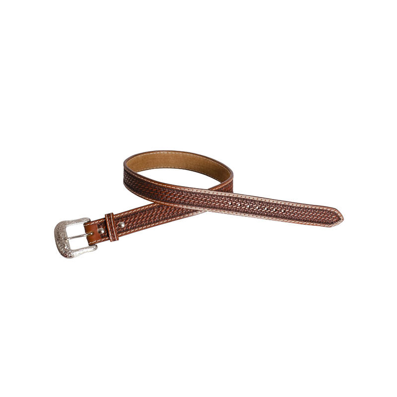 ceinture western en cuir avec motif panier