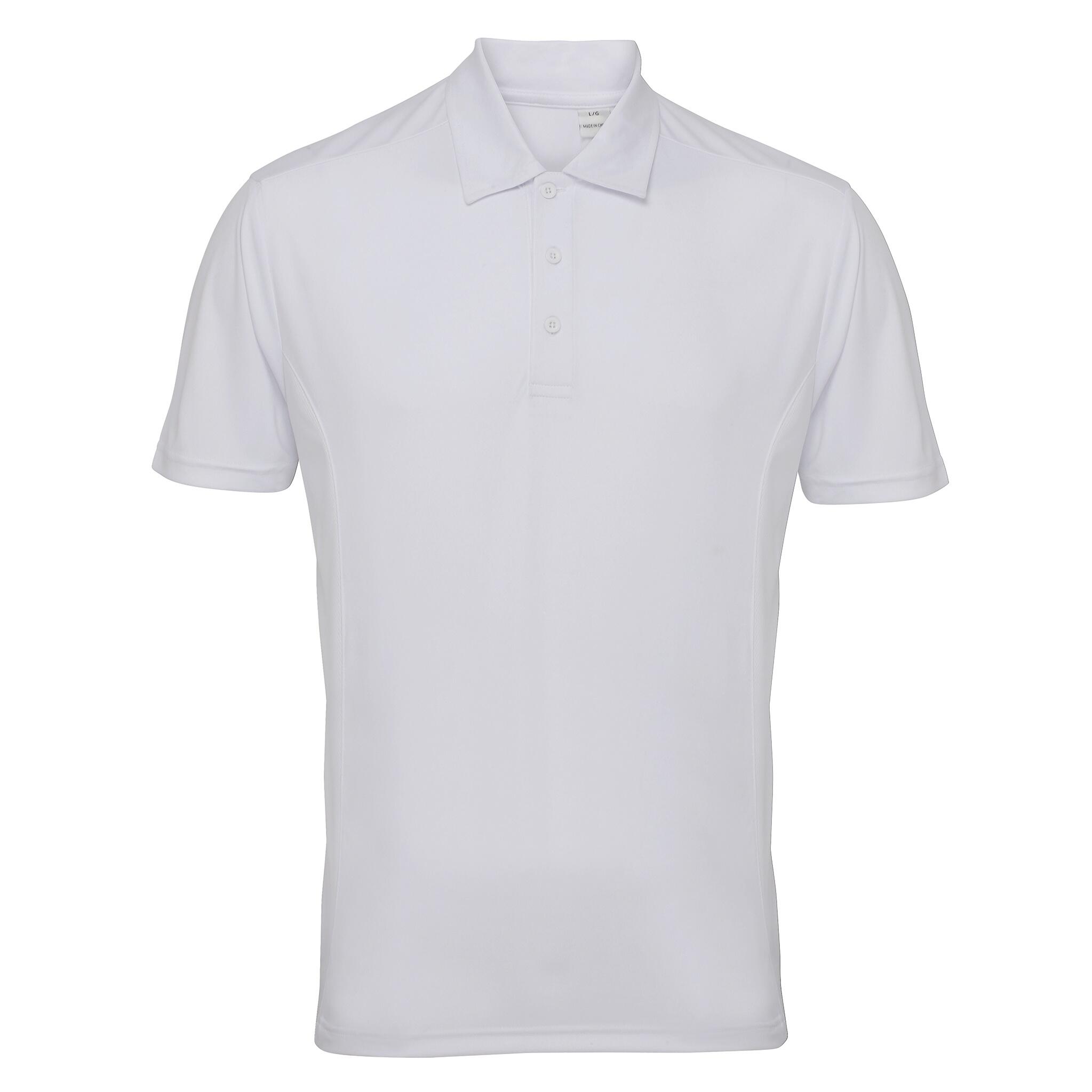TRIDRI Tri Dri Mens Panelled Short Sleeve Polo Shirt (White)