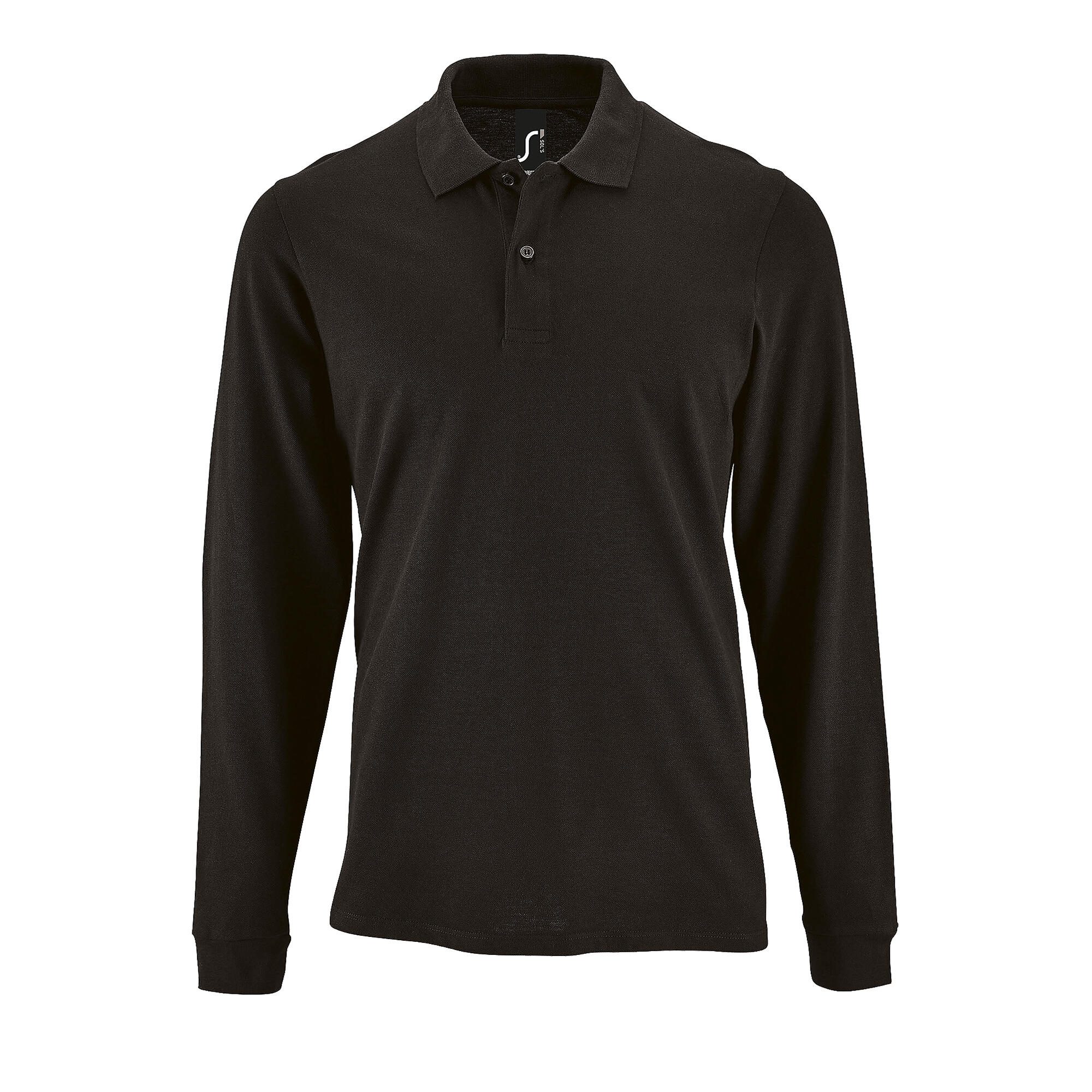 SOL'S Mens Perfect Long Sleeve Pique Polo Shirt (Black)