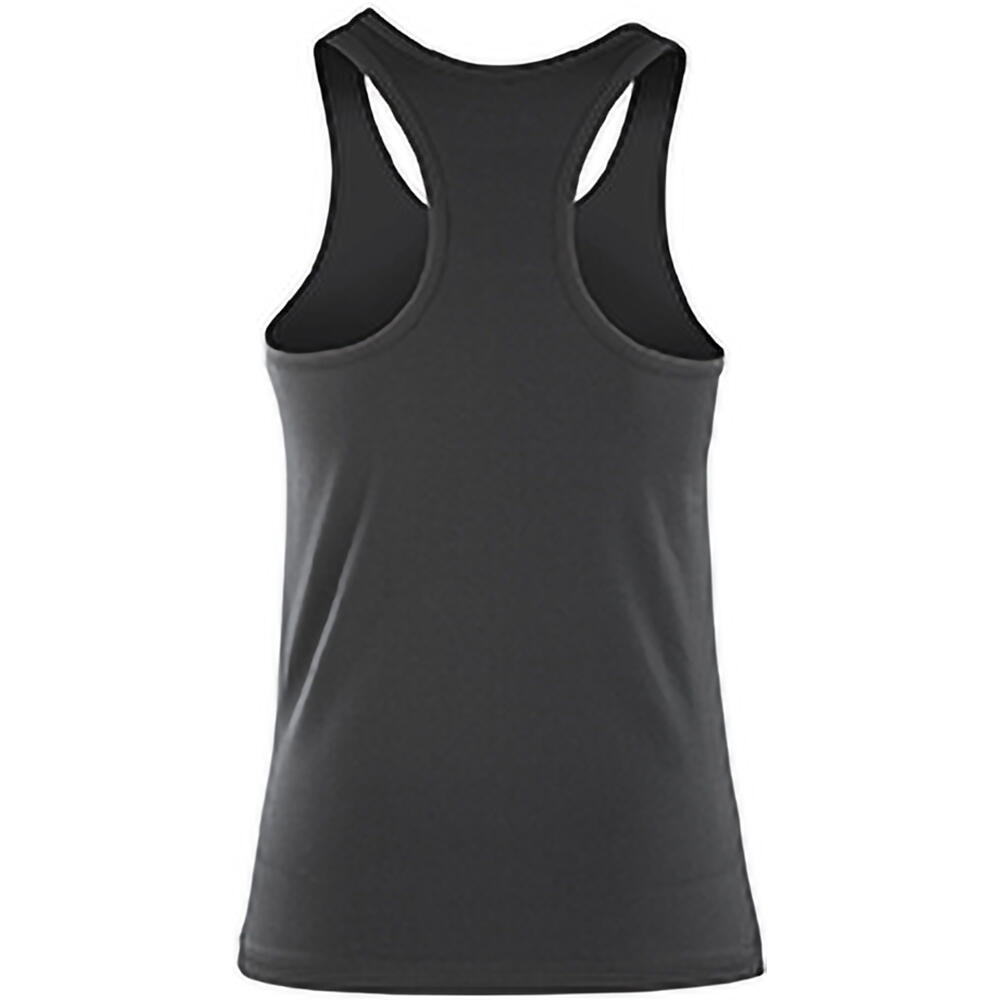 Womens/Ladies Impact Softex Sleeveless Fitness Vest Top (Black) 2/2