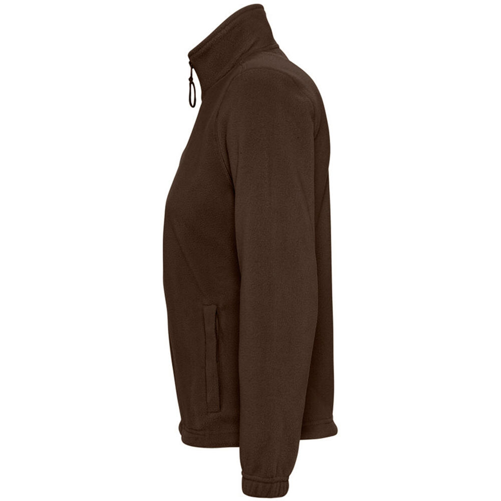 Womens/Ladies North Full Zip Fleece Jacket (Dark Chocolate) 3/4