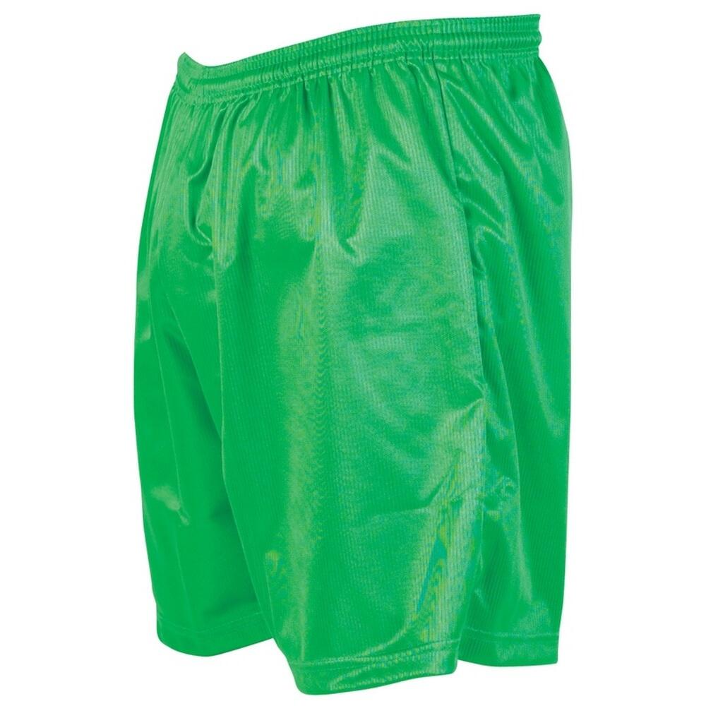 ErwachsenenFußballshorts mit MikroStreifen Damen und Herren Grün 3/3