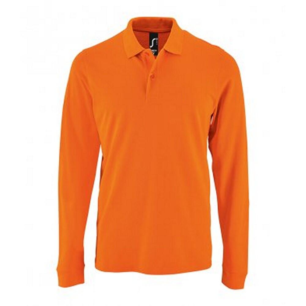 SOL'S Mens Perfect Long Sleeve Pique Polo Shirt (Orange)
