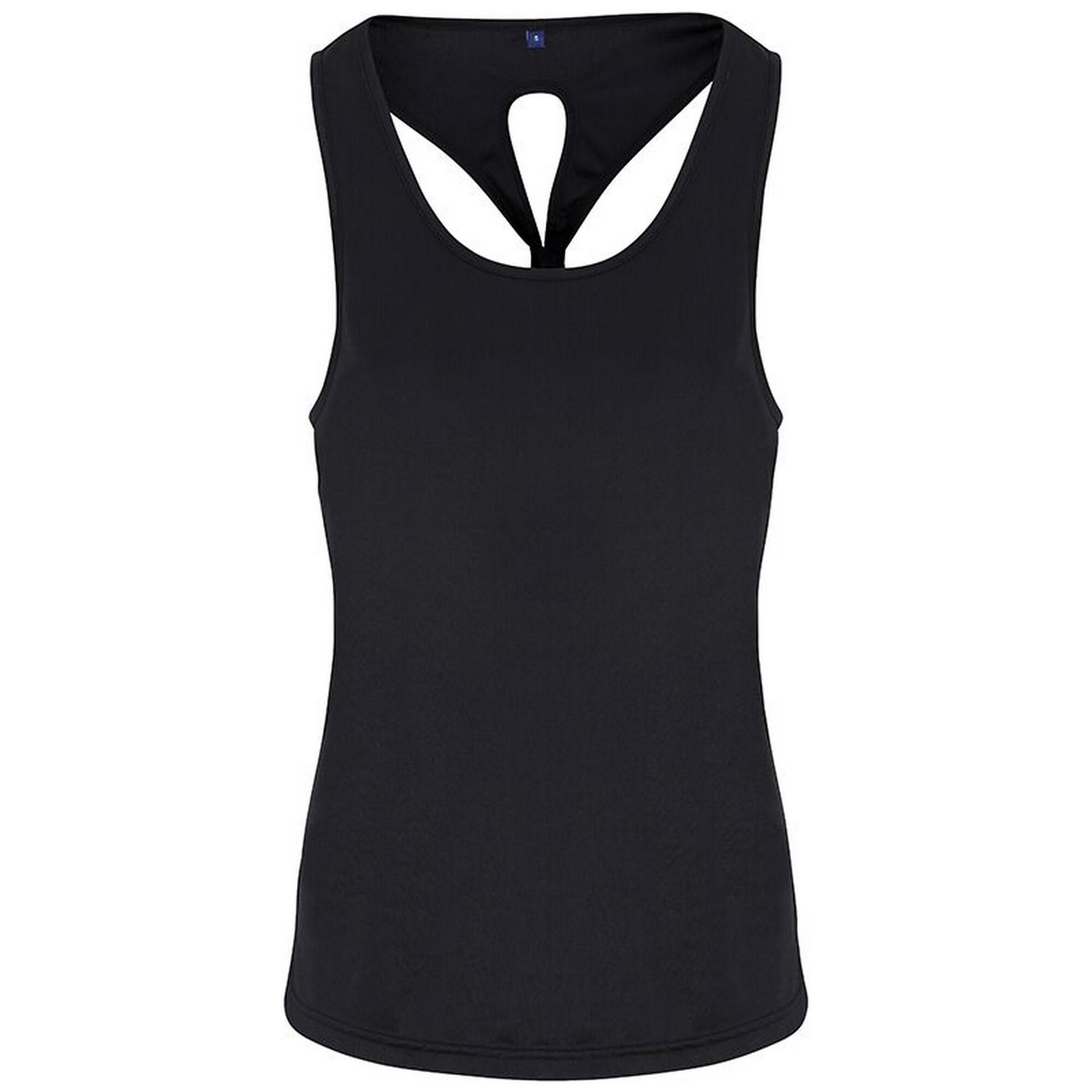 Womens/Ladies Yoga Knot Vest (Black) 1/3