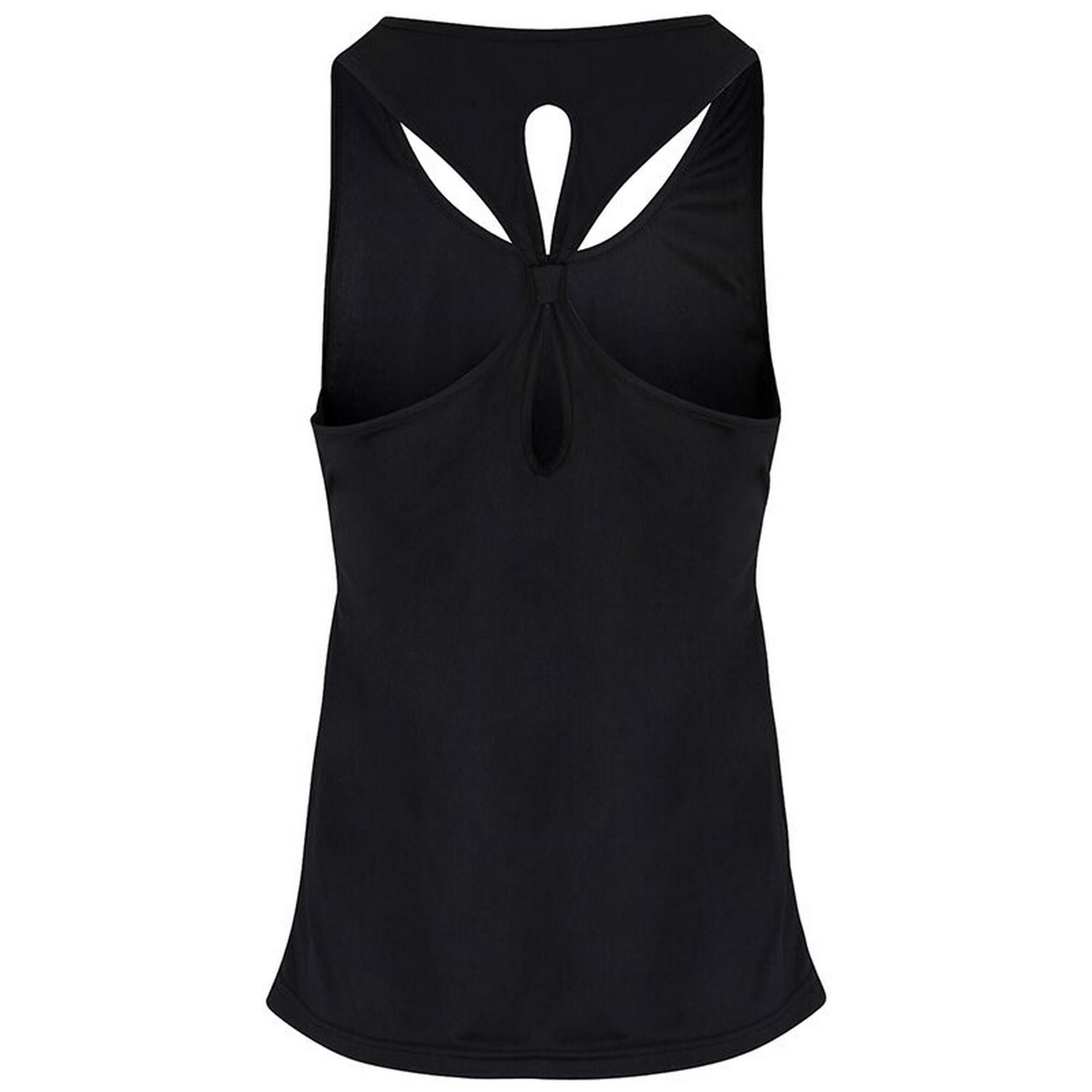 Womens/Ladies Yoga Knot Vest (Black) 2/3